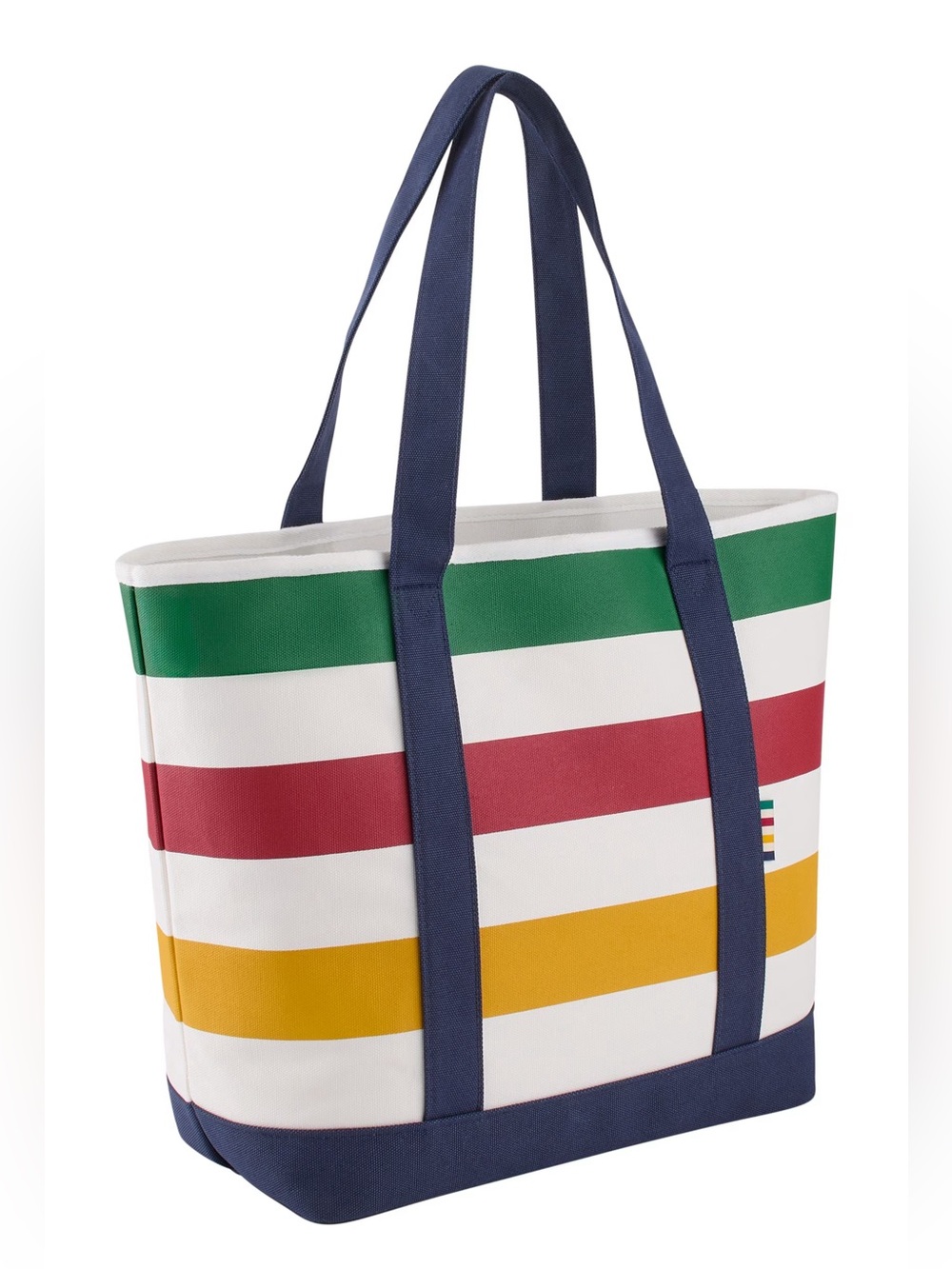 Hudson's Bay Stripes Canvas Tote Bag, Multi-Coloured/Navy, 7.5-in​ **BRAND NEW**